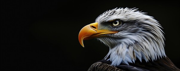  Majestic bald eagle head shot showcasing intricate feather details and intense gaze