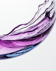 Dynamic Splash of Purple and Blue Liquid on White Background