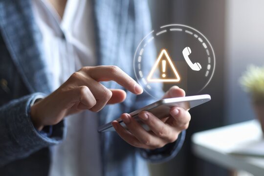 Businessman receiving urgent alert on smartphone