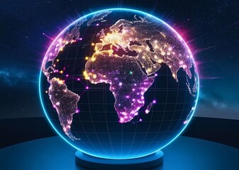Naklejka premium earth globe on black background