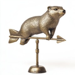 Obraz premium Weather Groundhog Weathervane Perspective Background.
