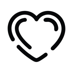 Abstract Black Heart Icon with Modern Gaps for Minimalistic and Unique Design