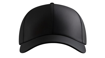 A sleek black cap with a curved brim, featuring textured fabric and a classic design.