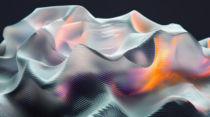 Fototapeta premium Abstract Wavy Lines with Colorful Light Effects