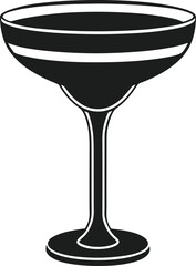 Minimalist Cocktail Coupe Glass Silhouette - Vector Illustration