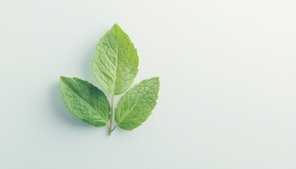 Fototapeta premium Fresh Mint Leaves for White Background.
