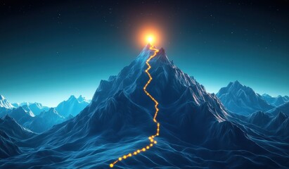 Pathway to Success Climbing Mountain Peak Inspiration Growth Mindset Motivation Achievement Journey