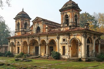 Obraz premium Magnificent Ruins of a Historical Italian Villa