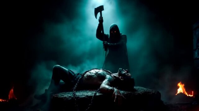 Horrors of the creepy middle ages. Gloomy characters of the wasteland and hopelessness. Dark fantasy video clip.