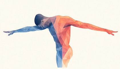 Low Poly Man with Body, Balance, and Pose.