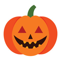 Halloween Pumpkin Vector Illustration on White Background