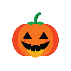 Halloween Pumpkin Vector Illustration on White Background