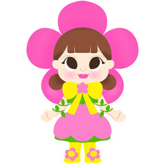 Girl flowers cute costume