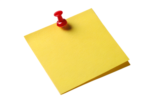 A simple yellow sticky note pinned against the dark void a symbol of fleeting thoughts important reminders and bright ideas waiting to be captured with stark contrast and sharp focus.