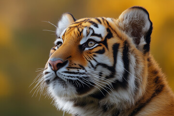 Fototapeta premium Tiger in profile with intense focus