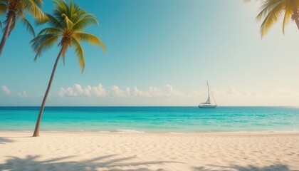 Obraz premium Sailing adventure at tropical beach nature scene sunny environment coastal view