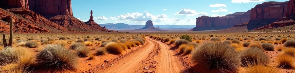 Agate House trail fork; Arizona desert path splits, exploration, desert, view