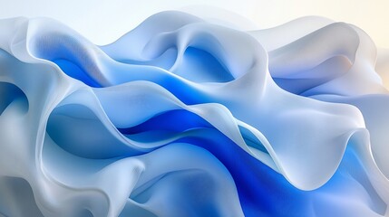 Obraz premium Abstract blue flowing fabric waves.