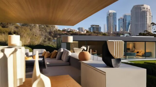 Beautiful modern home in South Australia, urban environment, modern accessories and furniture	