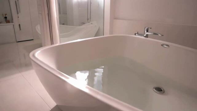 Modern White Bathroom With Bathtub