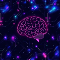 Seamless pattern of cybernetic AI-enhanced bioelectric brainwave modulation implants, futuristic quantum mental recalibration devices, and real-time cognitive balance chips