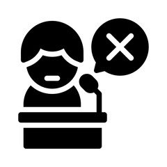 silent auction glyph icon