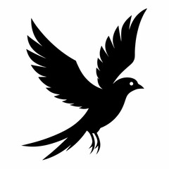 Flying beautiful bird silhouette vector