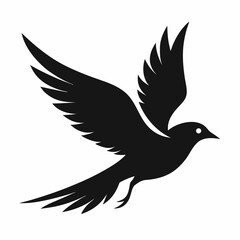 Flying beautiful bird silhouette vector