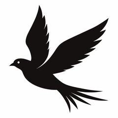 Flying beautiful bird silhouette vector