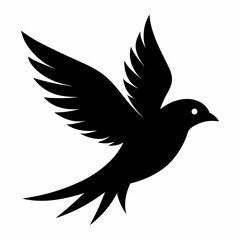 Flying beautiful bird silhouette vector