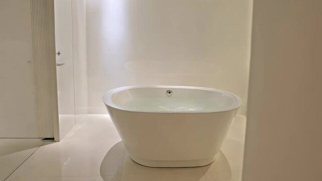 Modern White Bathroom With Bathtub