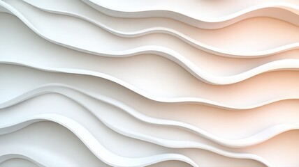 Fototapeta premium Abstract White and Peach Wavy Layers Background