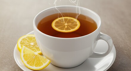 cup of tea with lemon