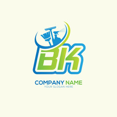 BK KB Letter Local Cleaning vector logo. Cleaning service logo vector