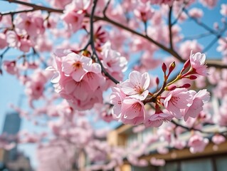 Obraz premium pink cherry blossom Backgrounds Very beautiful 