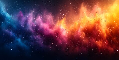 Naklejka premium Vibrant Cosmic Clouds with Blue, Pink, and Orange Shades