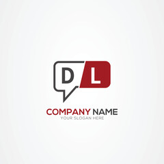 Obraz premium Letter DL LD tech logo, chat design, communication, robot logo design Vector