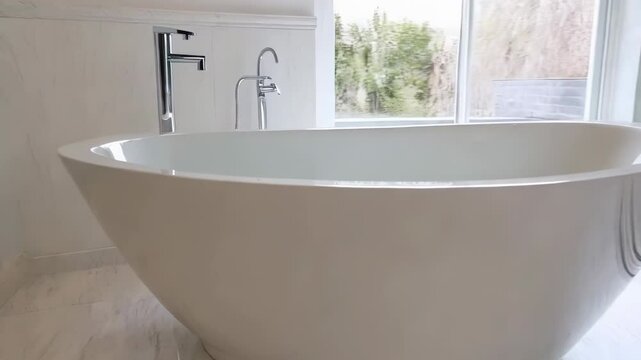Modern White Bathroom With Bathtub
