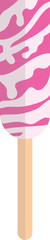 Illustration of a Pink Ice Cream Stick WIth Melted Sauce