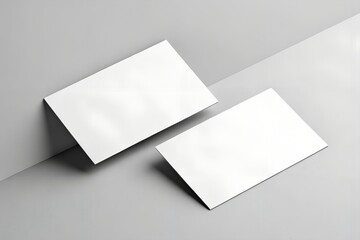 Blank business card on a white background with a minimal design