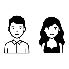 Fototapeta premium Man and woman icon set. male and female symbol
