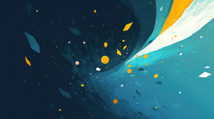 Fototapeta premium Cosmic Vortex with Geometric Shapes