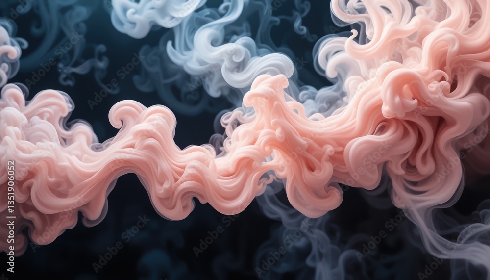 Aufkleber swirling pink smoke patterns abstract art digital design dark background close-up view creative visu