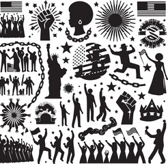 American Independence Day Silhouette Vector Bundle