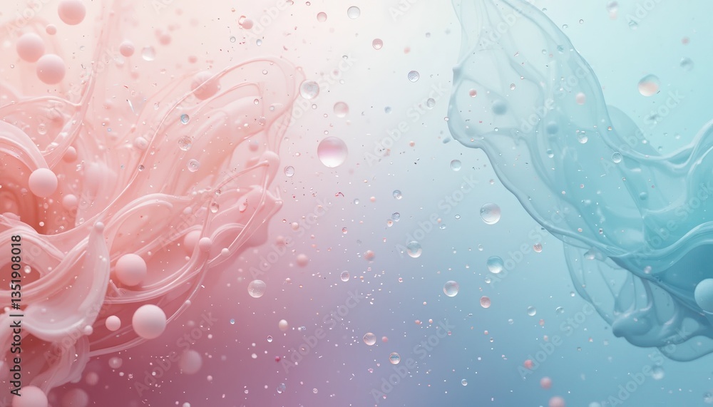 Poster dynamic watercolor swirls abstract art digital creation serene environment close-up view fluid motio