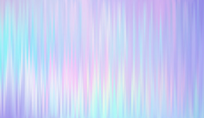 Holograph background. Hologram gradient foil texture. Iridescent mirror effect. Holographic glitter backdrop. Rainbow textur. Cute subtle pattern. Pink blue paper. Striped print. Vector illustration
