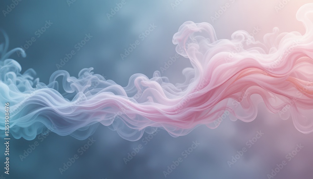 Poster dynamic flowing smoke patterns abstract studio digital art ethereal atmosphere close-up perspective 