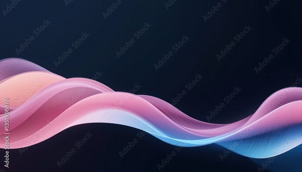Aufkleber dynamic flowing waves in abstract art digital space graphic design modern environment artistic persp