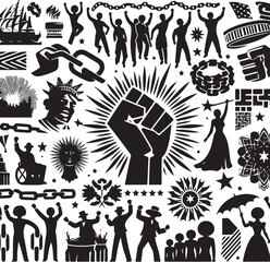 American Independence Day Silhouette Vector Bundle