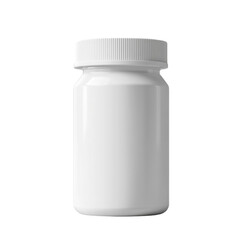 White plastic jar medicine container packaging mockup design template,